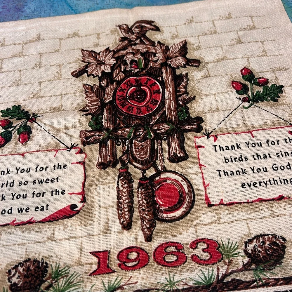 1963 Cuckoo Clock Linen Calendar